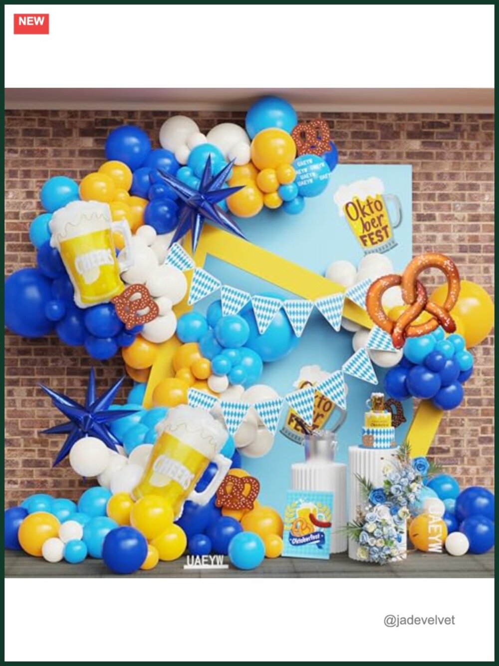 139Pcs Oktoberfest Party Balloon Arch Garland Kit with Pretzel & Beer Foil